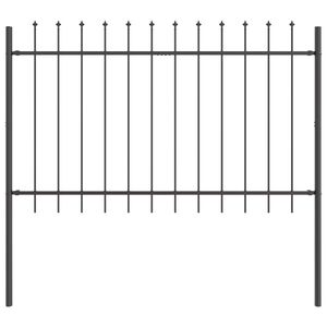 vidaXL Garden Fence 2 pcs Grey 11.15 x 2.62 ft Powder-coated Steel