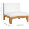 vidaXL Garden Lounge Set Cream white, Natural wood Solid acacia wood