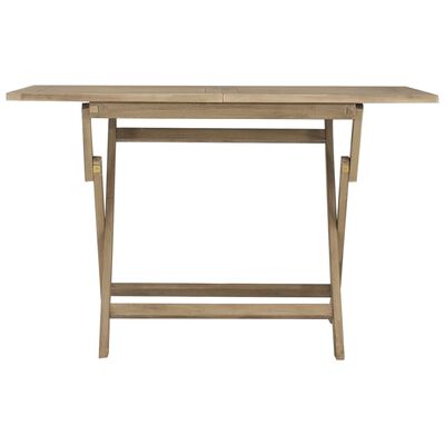 vidaXL Folding Patio Table Gray 47.2"x27.6"x29.5" Solid Wood Teak