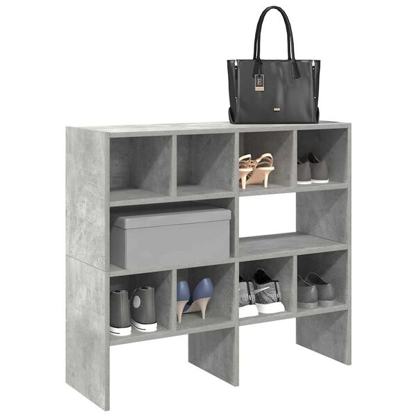 vidaXL Shoe Rack Set of 2 Concrete Grey Engineered Wood Medium