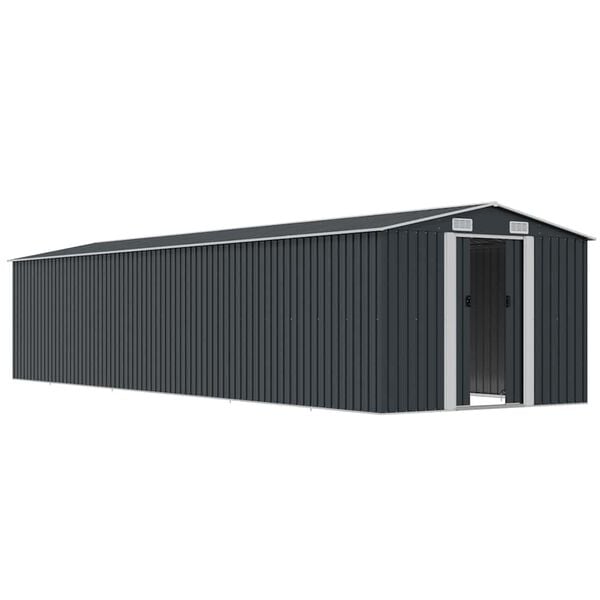 vidaXL Garden Shed Anthracite Galvanized steel Standard Durable