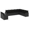 vidaXL Garden Sofa Set Black PE Rattan, Powder-Coated Steel Large