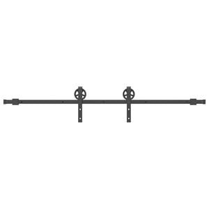 vidaXL Sliding Door Hardware Kit 78.7 " Steel Black
