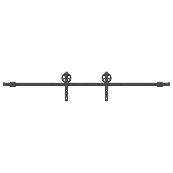 vidaXL Sliding Door Hardware Kit 78.7 " Steel Black