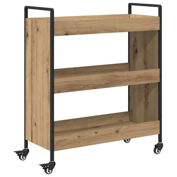 vidaXL Kitchen Trolley Artisan Oak 27.56 x 11.81 x 32.28 in