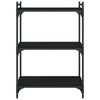 vidaXL Bookcase Black Engineered wood, Metal 23.6 x 11.8 x 33.9 in