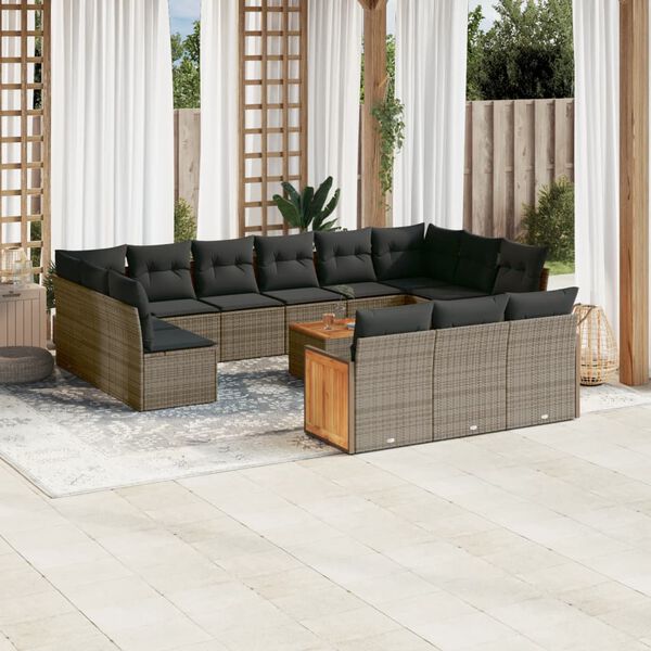 vidaXL Garden Sofa Set Grey