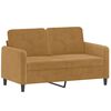 vidaXL Sofa Set Brown Velvet, Metal, Textilene, Plywood