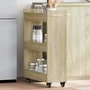 vidaXL Cabinet with Wheels Sonoma Oak 23.6"x8.7"x31.1" Engineered Wood