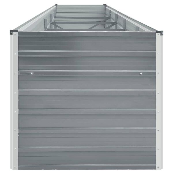 vidaXL Raised Bed Grey Galvanized Steel 157.5 x 31.5 x 30.3 in