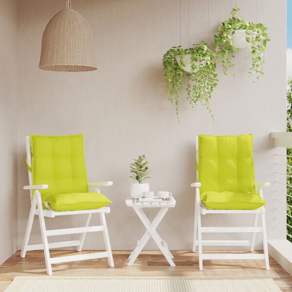 vidaXL Lowback Chair Cushion Set of 2 Bright Green