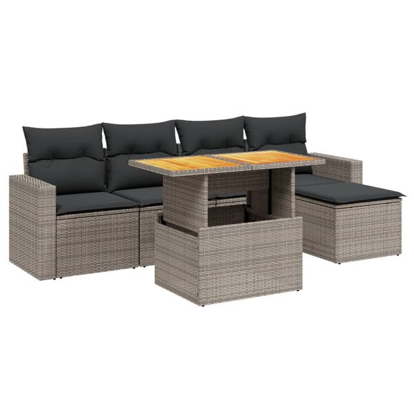 vidaXL Garden Sofa Set Grey