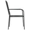 vidaXL Garden Dining Set Black Powder-coated steel, glass, cotton rope