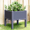 vidaXL Garden Planter Blue Grey Polypropylene 15.7 x 15.7 x 16.5 in