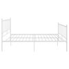 vidaXL Bed Frame White Powder-coated metal Super King Durable