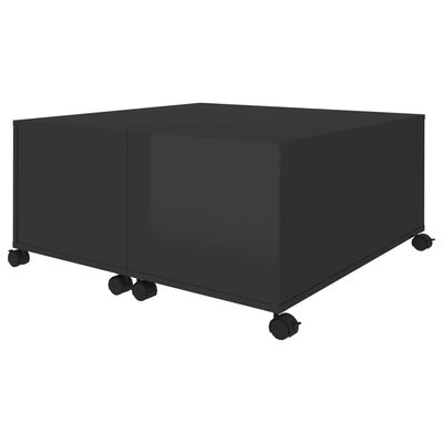 vidaXL Coffee Table High Gloss Black 29.5"x29.5"x15" Engineered Wood