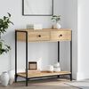 vidaXL Console Table Sonoma Oak Engineered Wood, Metal Medium