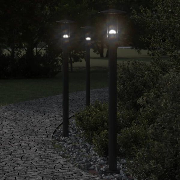 vidaXL Outdoor Floor Lamp Black Stainless Steel 39.4 in