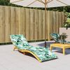 vidaXL Sun Lounger Cushion Leaf Pattern Oxford fabric (100% polyester)