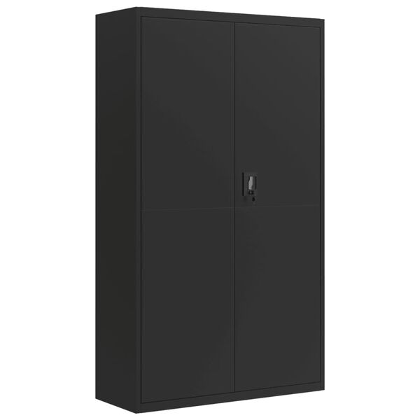 vidaXL File Cabinet Black Powder-coated Steel Large