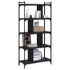 vidaXL Bookcase Black Engineered wood Tall Bookcase Adjustable Feet