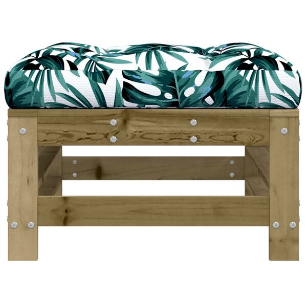 vidaXL Garden Footstool Pine Impregnated pine wood Small Modular