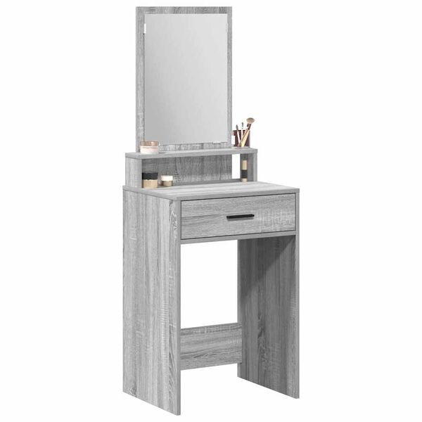 vidaXL Dressing Table with Drawer Grey Sonoma 19.69 x 16.14 x 55.12 in