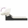 vidaXL Double Sun Lounger Black, Cream White