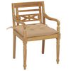 vidaXL Batavia Chairs 2 pcs with Beige Cushions Solid Teak Wood