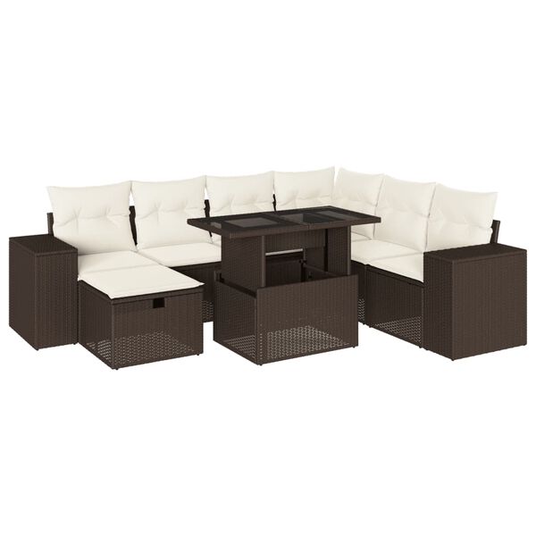 vidaXL Garden Sofa Set Brown