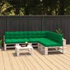 vidaXL Sofa Cushion Set of 7 Green Polyester 47.2 x 31.5 x 3.9 in