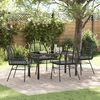 vidaXL Garden Dining Set 5 pcs Black Poly Rattan