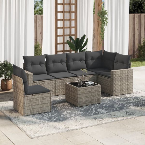 vidaXL Garden Sofa Set Grey