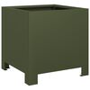 vidaXL Garden Planter Set of 2 Olive Green Steel Medium Tough