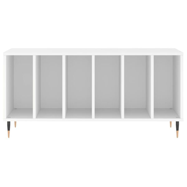 vidaXL Record Cabinet White Engineered Wood, Iron Large Record Cabinet