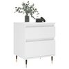 vidaXL Bedside Cabinet White Engineered wood, Metal Medium