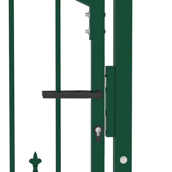 vidaXL Fence Gate with Spikes Steel 40.9x38.2" Green