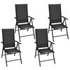 vidaXL Garden Dining Set Black Powder-coated aluminum, textilene, glass