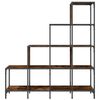 vidaXL Bookcase Smoked oak Engineered wood Medium Adjustable Feet