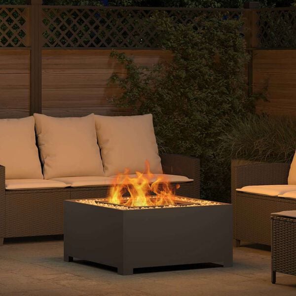 vidaXL Fire Pit Black 31.5" x 31.5" x 15.7" Cold-rolled steel