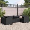 vidaXL Patio Lounge Set Black PE Rattan Medium Modular