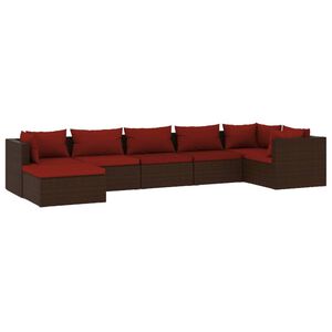 vidaXL Patio Lounge Set Brown, Cinnamon Red
