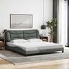 vidaXL Bed Frame without Mattress "Hvar" Dark Gray 72"x83.9"Fabric