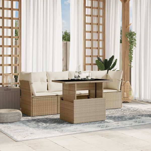 vidaXL Garden Sofa Set Beige