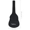 vidaXL Classical Guitar for Beginner with Bag Black 4/4 39"