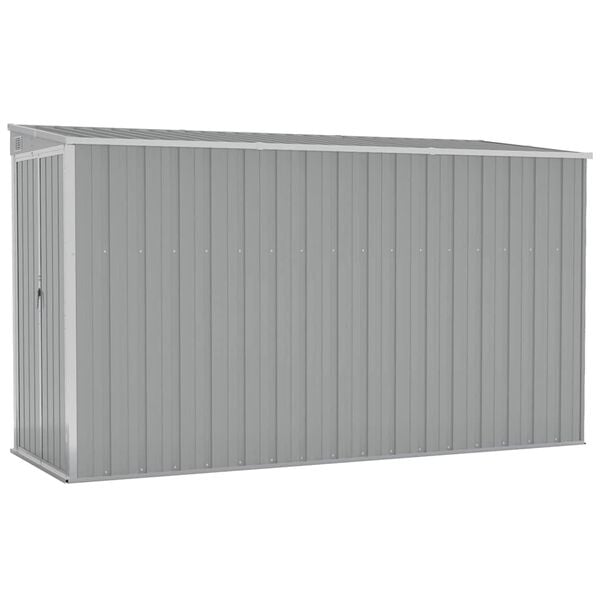 vidaXL Garden Shed Grey Galvanized Steel Large Garden Shed Rectangular