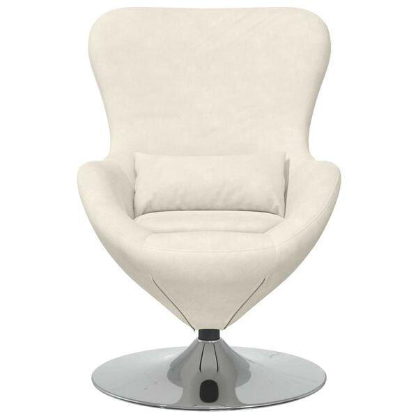 vidaXL Egg Chair Cream 24.80 x 28.74 x 35.43 in Velvet