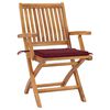 vidaXL Folding Patio Chairs with Cushions 8 pcs Solid Teak Wood