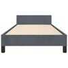 vidaXL Bed Frame With Headboard Dark Grey Velvet, Plywood, Engineered Wood