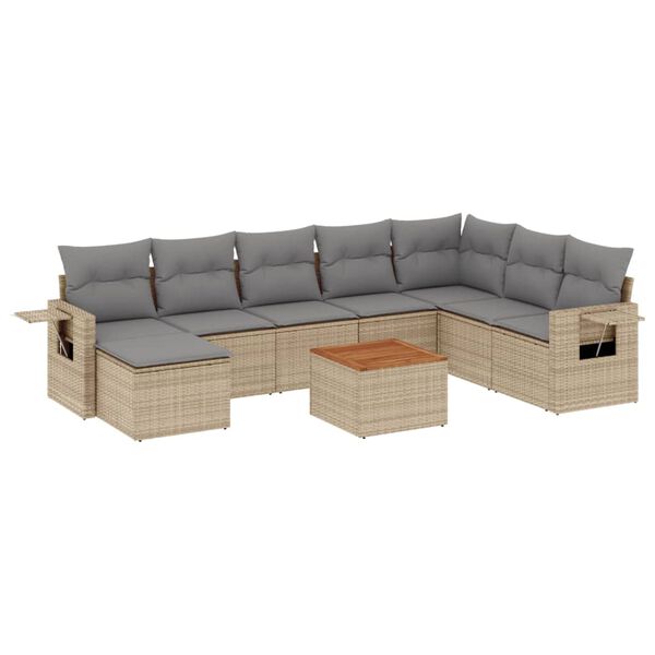 vidaXL Garden Sofa Set Beige, Light Grey